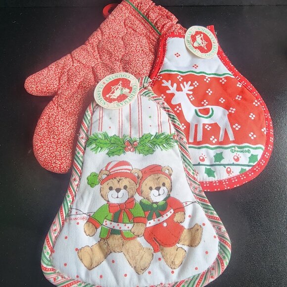 Vintage New Christmas Hot Pads Trivits Set Of 3 - Picture 1 of 11